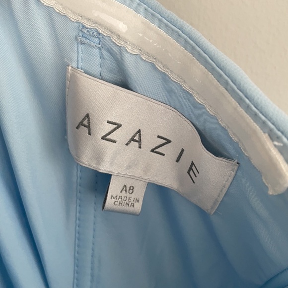 AZAZIE Long Blue Dress Gown with Back Zipper Size A8 - Picture 2 of 6